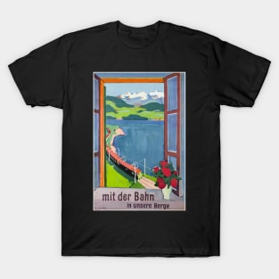 Mit der Bahn in unsere Berge, Travel Poster T-Shirt